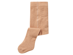 Lil Atelier rugby tan pointelle cotton tights